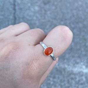 Sterling Silver Carnelian Ring Size 9